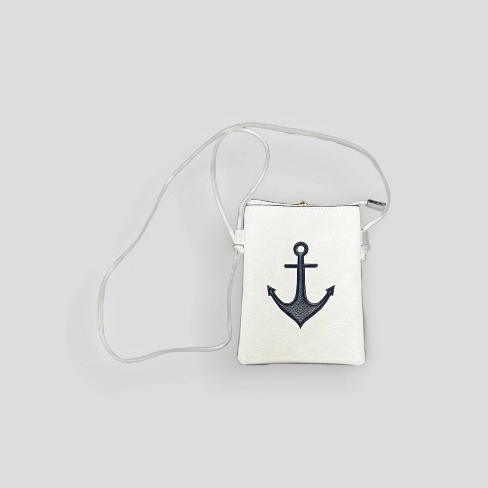 White Anchor Crossbody Purse